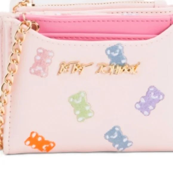 Betsey Johnson Pink Bear Wallet with Gold Chain Nwt - Picture 2 of 4